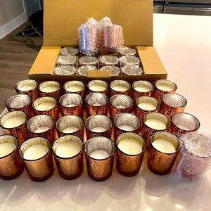 Gently used rose gold candle votives from May Micro-Wedding (48 total)
